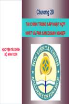 Bài giảng tài chính doanh nghiệp chương 20 tài chính trong sát nhập, hợp nhất và phá sản doanh nghiệp