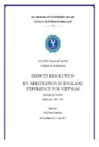 Dispute resolution by arbitration in england experience for vietnam