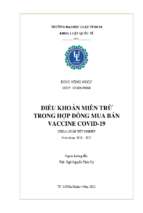 Điều khoản miễn trừ trong hợp đồng mua bán vaccine covid 19