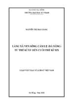 Làng xã ven sông cẩm lệ (đà nẵng) từ thế kỉ xv đến cuối thế kỉ xix