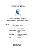 Báo cáo chuyên đề học phần phân tích thiết kế hướng đối tượng đề tài quản lý khách sạn