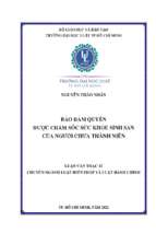 Bảo đảm quyền được chăm sóc sức khỏe sinh sản của người chưa thành niên