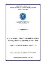 Các tình tiết tăng nặng trách nhiệm hình sự trong luật hình sự việt nam