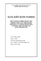 Skkn mầm non một số hoạt động thí nghiệm giúp trẻ 3 4 tuổi khám phá khoa học hiệu quả