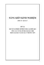 Skkn một số giải pháp góp phần nâng cao hiệu quả công tác tư vấn, hỗ trợ cho học sinh trong dạy học và giáo dục ở trường thpt