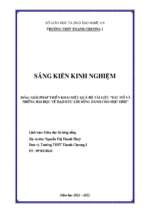 Skkn giải pháp triển khai hiệu quả bộ tài liệu bác hồ và những bài học về đạo đức lối sống dành cho học sinh