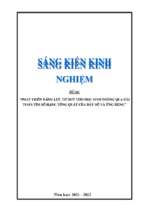 Skkn phát triển năng lực tư duy cho học sinh thông qua bài toán tìm số hạng tổng quát của dãy số và ứng dụng