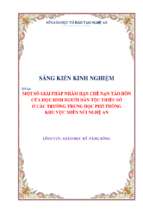 Skkn một số giải pháp nhằm hạn chế nạn tảo hôn của học sinh người dân tộc thiểu số ở các trường trung học phổ thông miền núi nghệ an