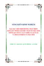 Skkn dạy học theo định hướng phát triển năng lực nhằm giáo dục tích cực học sinh thông qua qua bài 2 luật nghĩa vụ quân sự và trách nhiệm của học sinh)