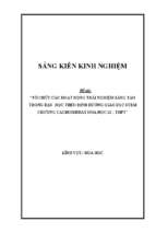 Skkn tổ chức các hoạt động trải nghiệm sáng tạo trong dạy học theo định hướng giáo dục stem chương cacbohidrat hóa học 12   thpt