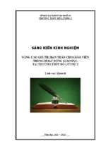 Skkn nâng cao giá trị bản thân cho giáo viên trong hoạt động giáo dục tại trường thpt đô lương 2