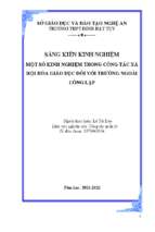 Skkn một số kinh nghiệm trong công tác xã hội hóa giáo dục đối với trường ngoài công lập