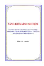 Skkn sử dụng phương pháp trò chơi olympia để dạy bài 11 kiểu mảng một chiều   tin học 11 bằng ngôn ngữ lập trình c++