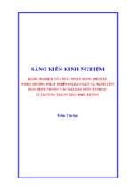 Skkn kinh nghiệm tổ chức hoạt động mở đầu theo hướng phát triển phẩm chất và năng lực học sinh trong các bài dạy môn tin học ở trường thpt