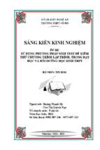 Skkn sử dụng phương pháp sinh test để kiểm thử chương trình lập trình trong dạy học và bồi dưỡng học sinh thpt