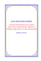 Skkn vận dụng phương pháp dạy học graph trong dạy học phần tiến hóa sinh học 12 giúp phát triển năng lực tự học cho học sinh