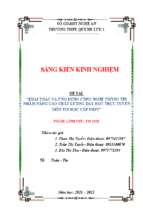 Skkn khai thác và ứng dụng công nghệ thông tin nhằm nâng cao chất lượng dạy học trực tuyến môn tin học cấp thpt