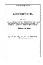 Skkn giải pháp giúp học sinh sử dụng điện thoại thông minh có hiệu quả qua công tác chủ nhiệm tại trường thpt nguyễn cảnh chân