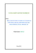 Skkn rèn luyện kỹ năng tự đánh giá và đánh giá đồng đẳng cho học sinh trong dạy học phần sinh học tế bào   sinh học 10