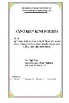 Skkn dạy học văn bản ai đã đặt tên cho dòng sông theo hướng phát triển năng lực sáng tạo cho học sinh