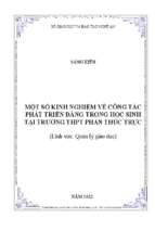 Skkn một số kinh nghiệm về công tác phát triển đảng trong học sinh tại trường thpt phan thúc trực