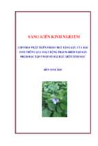 Skkn góp phần phát triển phẩm chất năng lực của học sinh thông qua hoạt động trải nghiệm tạo sản phẩm học tập ở một số bài học môn sinh học