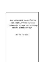 Skkn một số giải pháp trong công tác chủ nhiệm lớp nhằm nâng cao chất lượng giáo dục trực tuyến tại trường thpt hà huy tập