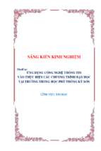 Skkn ứng dụng công nghệ thông tin vào thực hiện các chương trình dạy học tại trường trung học phổ thông kỳ sơn