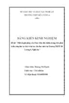 Skkn một số giải pháp của giáo viên chủ nhiệm trong việc phát triển năng lực tự chủ và tự học cho học sinh tại trường thpt đô lương 4, nghệ an