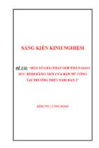 Skkn một số giải pháp góp phần giáo dục bình đẳng giới của ban nữ công tại trường thpt nam đàn 2