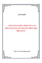 Skkn một số hoạt động nhằm nâng cao chất lượng dạy kỹ năng đọc tiếng thái (hệ laitay)