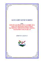 Skkn một số giải pháp nâng cao hiệu quả công tác đảm bảo chất lượng tại trường trung học phổ thông huỳnh thúc kháng, thành phố vinh, nghệ an