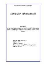 Skkn tìm hiểu một số tính chất của đất trồng nhằm nâng cao hiệu quả sử dụng đất canh tác trong nông nghiệp