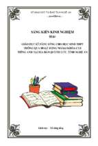 Skkn giáo dục kỹ năng sống cho học sinh thpt thông qua hoạt động ngoại khóa clb tiếng anh tại địa bàn huyện quỳnh lưu, tỉnh nghệ an