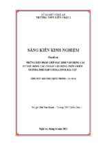 Skkn những biện pháp giúp học sinh vận dụng các tư thế, động tác cơ bản vận động trên chiến trường phù hợp với địa hình, địa vật