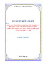 Skkn nâng cao chất lượng dạy học môn sinh học 11 phần trao đổi vật chất và năng lượng ở thực vật thông qua hoạt động trải nghiệm tại trường thpt kỳ sơn