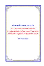 Skkn giáo dục cho học sinh miền núi kỹ năng phòng, chống bạo lực gia đình thông qua một số tác phẩm văn học 12