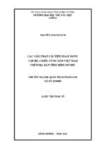 Luận văn thạc sĩ các giải pháp cải tiến hoạt động cấp hộ chiếu công dân việt nam trên địa bàn tỉnh bình dương