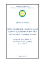 Luận văn thạc sĩ chất lượng dịch vụ ngân hàng bán lẻ tại ngân hàng thương mại cổ phần phương đông   chi nhánh long an