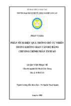 Luận văn thạc sĩ phân tích hiệu quả thông gió tự nhiên trong không gian căn hộ bằng chương trình phân tích số