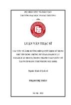 Luận văn thạc sĩ các yếu tố ảnh hưởng đến quyết định sử dụng thư tín dụng chứng từ upas trong thanh toán quốc tế tại ngân hàng tmcp hàng hải (msb)