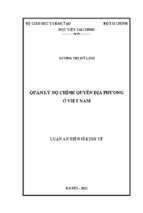 Luận án tiến sĩ quản lý nợ chính quyền địa phương ở việt nam