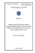Luận án tiến sĩ nghiên cứu khả năng phân hủy một số thành phần hydrocarbon có trong nước thải nhiễm dầu của màng sinh học từ vi sinh vật được gắn trên vật liệu mang