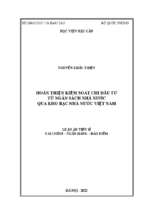 Luận án tiến sĩ hoàn thiện kiểm soát chi đầu tư từ ngân sách nhà nước qua kho bạc nhà nước việt nam