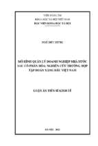 Luận án tiến sĩ mô hình quản lý doanh nghiệp nhà nước sau cổ phần hóa nghiên cứu trường hợp tập đoàn xăng dầu việt nam