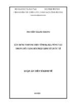 Luận án tiến sĩ xây dựng thương hiệu tỉnh bà rịa   vũng tàu trong bối cảnh hội nhập kinh tế quốc tế