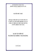 Luận án tiến sĩ mối quan hệ giữa quản trị công ty và mức độ chấp nhận rủi ro tại các công ty niêm yết trên thị trường chứng khoán việt nam