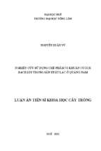 Luận án tiến sĩ nghiên cứu sử dụng chế phẩm vi khuẩn có ích bacillus trong sản xuất lạc ở quảng nam