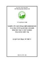 Luận văn thạc sĩ nghiên cứu một số đặc điểm bệnh mò đỏ ở gà thả vườn tại huyện cẩm khê, tỉnh phú thọ và thử nghiệm thảo dược điều trị