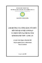 Luận văn thạc sĩ ảnh hưởng của công bằng tổ chức đến mối quan hệ lãnh đạo và nhân viên tại trung tâm kinh doanh vnpt   long an